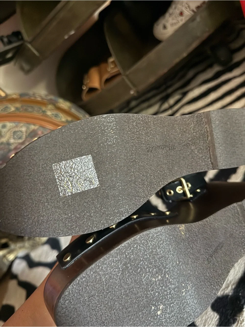 Madewell Anouk Platform Clog Sandal Black Sz 9
